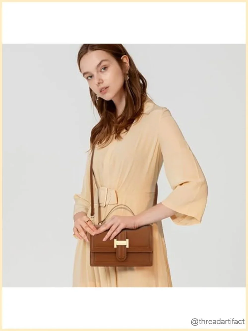 Vegan PU Leather Crossbody Bag with Top Handle and Adjustable Strap